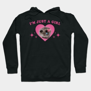 sad hamster meme i'm just a girl Hoodie